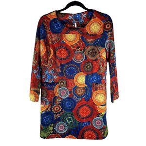 FullJion Women's Dress Tunic Large Fashionable Geometric‎ Multicolored Abstract